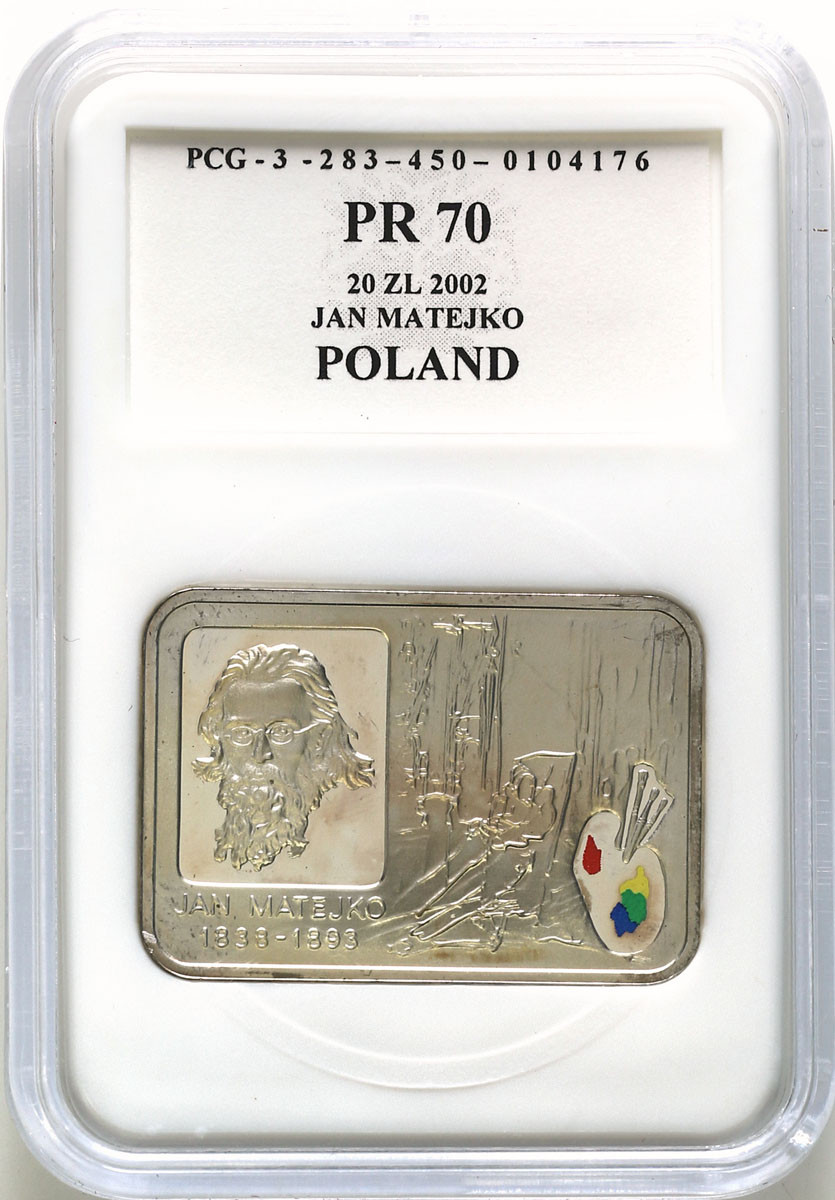 III RP. 20 złotych 2002 Jan Matejko PCG PR70